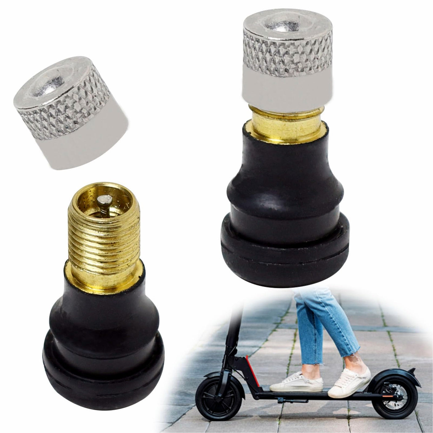 Valve tubeless Droite trottinette électrique