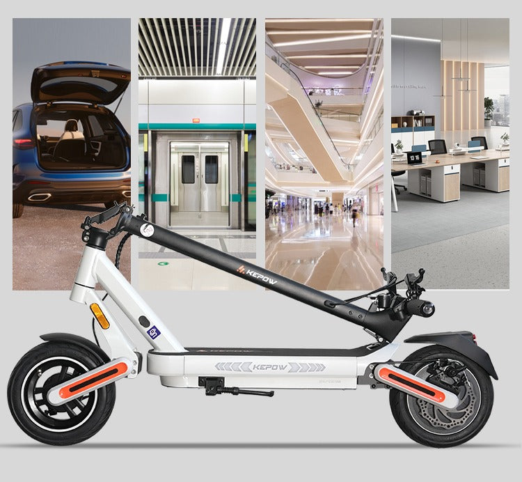 Kepow E12 trottinette électrique blanche pliable 500W 48V Voltix Belgique
