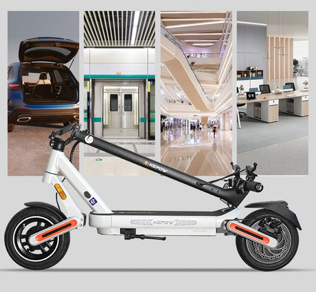 Kepow E12 trottinette électrique blanche pliable 500W 48V Voltix Belgique